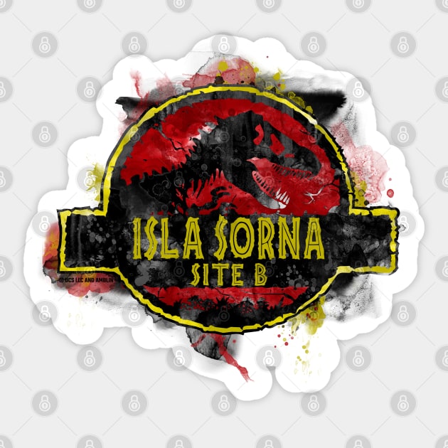 Isla Sorna - Park Site B - World Logo Sticker by Jurassic Merch